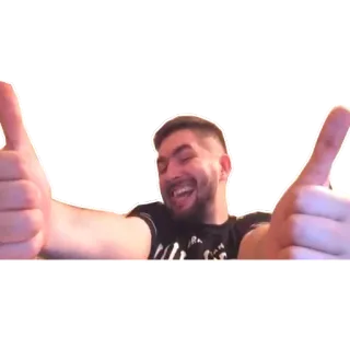 👌 Mann, Daumen hoch, Positiv, Lächelnd, Fröhlich, Aufgeregt whatsapp sticker