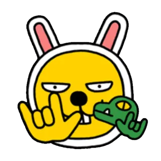 ☝ kelinci, bunny, emoji, metal, hewan telegram sticker