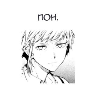 🖤 пон. アニメ, 漫画, 顔, ポートレート, 白黒 telegram sticker