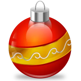 🎅 クリスマスオーナメント, クリスマス, ホリデー, デコレーション, 赤, ボール telegram sticker
