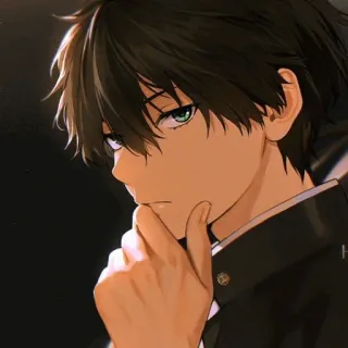 〰️ anime, boy, student, portrait, character telegram sticker