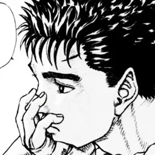 🗡️ Guts Berserk มังงะ, อนิเมะ, ความกล้า, เบอร์เซิร์ก, เศร้า, การใคร่ครวญ telegram sticker