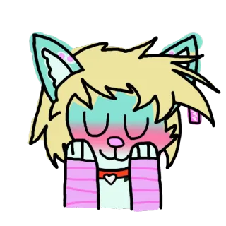 💖 kot, słodki, anime, rumieniec, kawaii whatsapp sticker