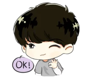 👌 OK! 好的, 卡通, 动漫, 卡哇伊, 批准, 可爱 telegram sticker