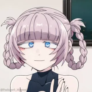 🎆 Anime, Chica, Dibujo animado, Retrato, Personaje, Ilustración telegram sticker