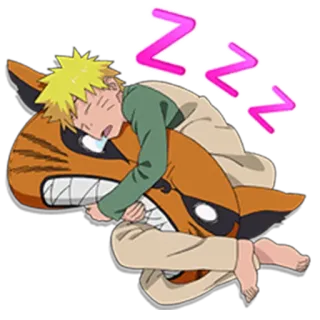 💤 Naruto Uzumaki Naruto Anime, Slaap, Kurama, Ninja, Cartoon, Vos telegram sticker
