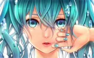 😍 Hatsune Miku 애니메이션, 소녀, 파란 머리, 보컬로이드, 만화, 캐릭터, 여성 whatsapp sticker