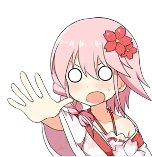 😟 anime, surpreso, desenho animado, chocado, confuso, menina whatsapp sticker
