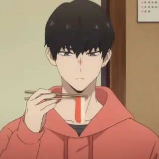 💰 Anime, Mann, Essen, Essstäbchen, Porträt telegram sticker