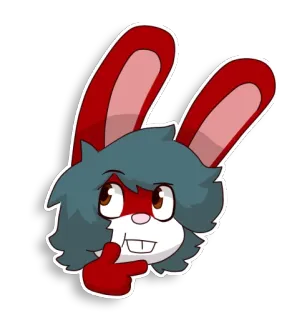 🤔 konijn, dier, cartoon, personage whatsapp sticker