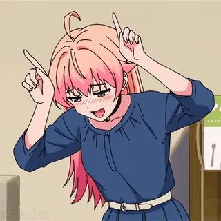 😈 Anime, Desenho animado, Garota, Feliz, Fofo, Alegre telegram sticker