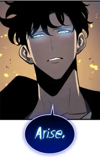 ✨ Arise, Anime, Manga, Sung Jinwoo, Solo Leveling, Luminoso, Magia whatsapp sticker