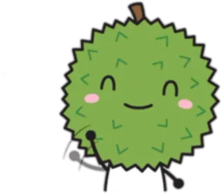 👋 durian, owoc, słodki, jedzenie, kawaii telegram sticker