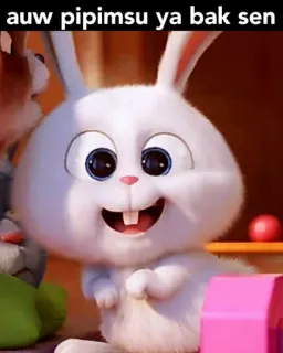 🤭 Snowball The Secret Life of Pets auw pipimsu ya bak sen 토끼, 만화, 웃긴, 밈, 바니, 귀여운 whatsapp sticker