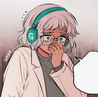 😭 人, 耳机, 眼镜, 震惊, 卡通, 插画, 疲惫, 惊讶 telegram sticker