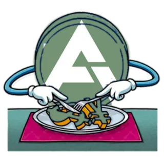 🍽 Cartoon, Essen, Gabel, Messer, Teller, Kryptowährung telegram sticker