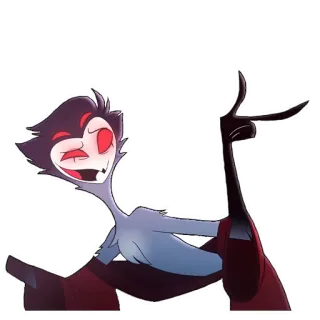👉 Stolas Helluva Boss burung hantu, iblis, kartun, Helluva Boss, karakter telegram sticker