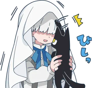 😠 ぴしっ Anime, Kot, Słodkie, Kawaii, Chibi, Zwierzę domowe telegram sticker