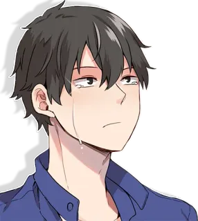 😭 triste, piangere, anime, manga, lacrima, emotivo, uomo, arrabbiato telegram sticker