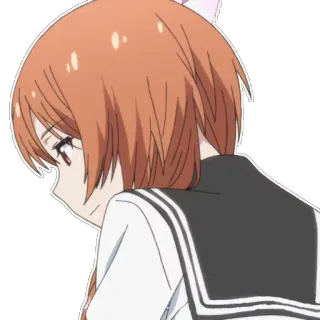 😕 Аниме, Девушка, Школьная форма, Мультфильм, Наклейка whatsapp sticker