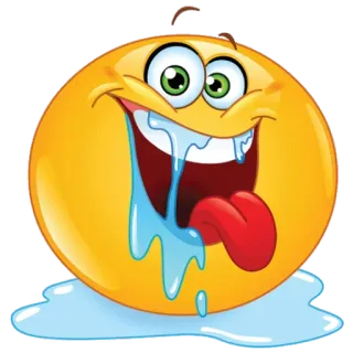 🤤 Emoji, Baver, Langue, Jaune, Visage whatsapp sticker