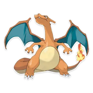 💪 Charizard Pokemon 宝可梦, 喷火龙, 火, 龙, 蜥蜴 whatsapp sticker