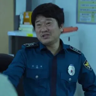 😐 警察, 韩国, 警官, 制服, 鱿鱼游戏 telegram sticker