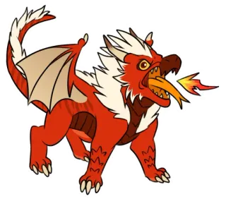 😡 มังกร, ไฟ, แฟนตาซี, สัตว์ในตำนาน, สัตว์ประหลาด telegram sticker