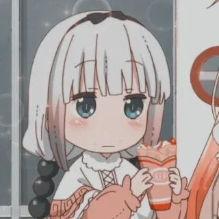 🍬 Kanna Kamui Miss Kobayashi's Dragon Maid 애니메이션, 카와이, 드래곤, 만화, 칸나, 캐릭터 whatsapp sticker