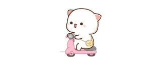 🛵 猫, スクーター, かわいい, 漫画, もも猫 telegram sticker