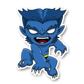 🐾 Beast cartoon, beast, x-men, marvel, mutant, superhero telegram sticker