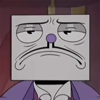 🙁 King Dice Cuphead King Dice, Cuphead, Cartoon, Bösewicht, Würfel, Traurig telegram sticker