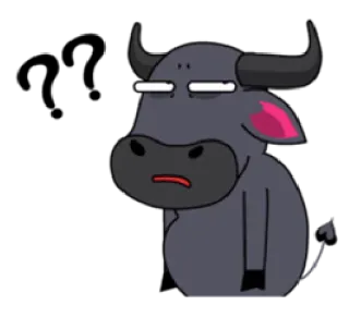 😦 động vật, bò đực, hoạt hình, nhãn dán, bò, trâu telegram sticker