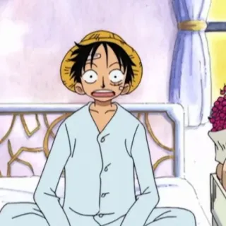 🏴‍☠️ Luffy One Piece anime, one piece, luffy, cartoon, straw hat, funny, cheerful whatsapp sticker