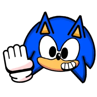 👋 Sonic Sonic the Hedgehog, video game character, cartoon, blue hedgehog, waving hand telegram sticker