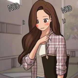 🛍 NOD Frau, Mädchen, nicken, Cartoon, Anime, Manga, wahre Schönheit telegram sticker