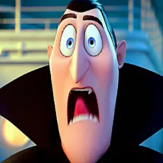 🕸 Dracula Hotel Transylvania kreskówka, Dracula, wampir, potwór, Hotel Transylwania, zszokowany telegram sticker