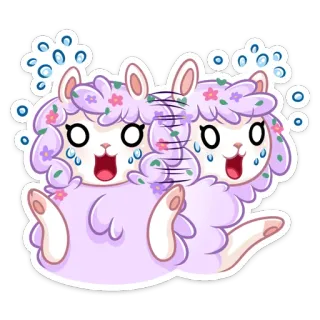 😳 alpaca, carino, cartone animato, adesivo, animale, kawaii whatsapp sticker