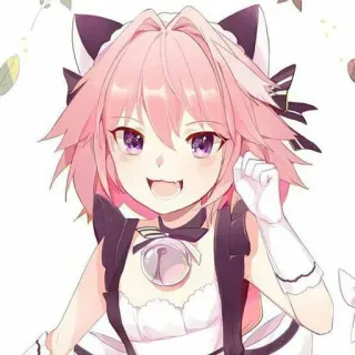 😙 Astolfo Anime, Manga, Mignon, Kawaii, Oreilles de chat, Cheveux roses telegram sticker