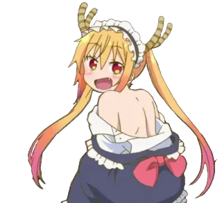 🌝 Tohru Miss Kobayashi's Dragon Maid Anime, Dragon, Maid, Tohru, Kawaii, Mignon whatsapp sticker