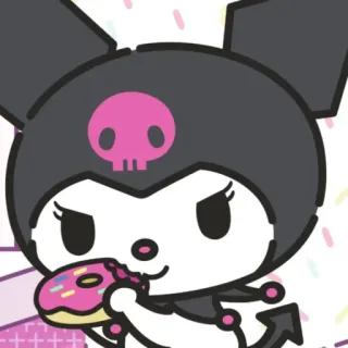 🕸 Kuromi cartoon, anime, donut, sanrio, cute telegram sticker