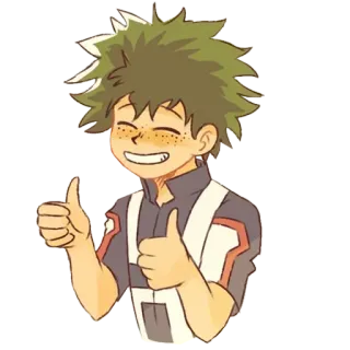 👍 Izuku Midoriya My Hero Academia Izuku Midoriya, My Hero Academia, Anime, Manga, Daumen hoch, Charakter telegram sticker