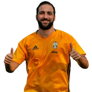 👍 Gonzalo Higuaín 足球, 运动员, 尤文图斯, 点赞, 赞 whatsapp sticker