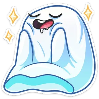 🤤 geist, aufkleber, süß, glitzer, cartoon, illustration whatsapp sticker