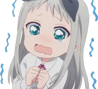 😭 Anime, Gadis, menangis, sedih, imut, emosional, Kartun telegram sticker