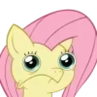 🙁 Fluttershy My Little Pony Pony, Cartoon, Niedlich, Lustig, Fluttershy, Ausdruck, My Little Pony telegram sticker