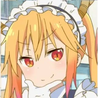 🍁 Tohru Miss Kobayashi's Dragon Maid anime, drago, maid, cartone animato, personaggio, tohru telegram sticker