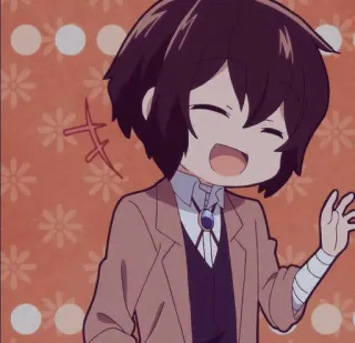 ⛓ Dazai Osamu Bungou Stray Dogs Anime, Manga, Dazai, Bungou Stray Dogs, Postać, Chibi telegram sticker