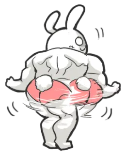 😘 Tier, Hase, Hintern, Muskulös, Training whatsapp sticker