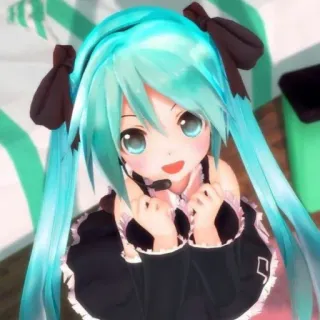 🐈 Hatsune Miku Anime, Vocaloid, Hatsune Miku, Carino, Ragazza, Personaggio telegram sticker